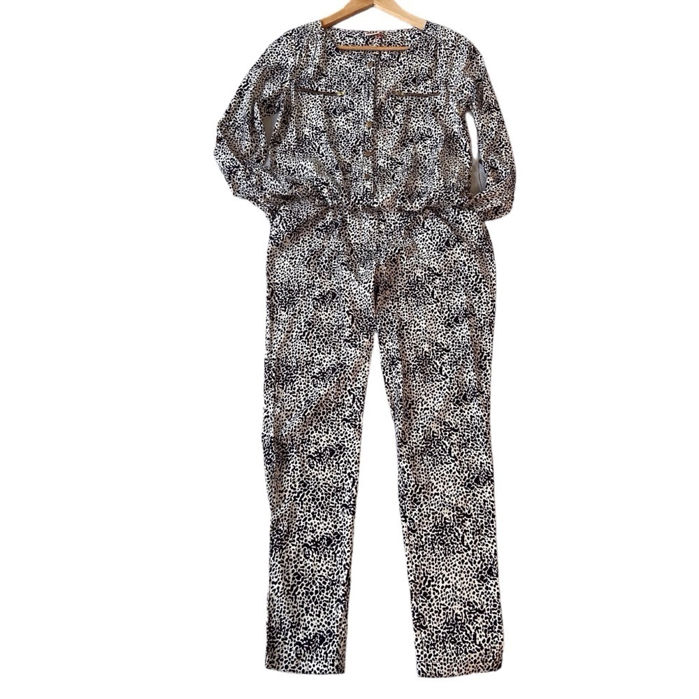 Only Pippa jumpsuit lightweight gold hardware animal print black white NWT - Picture 2 of 16